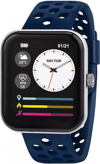 Sector S-03 Pro Aluminium 45mm Smartwatch with Heart Rate Monitor (Blue) view 1