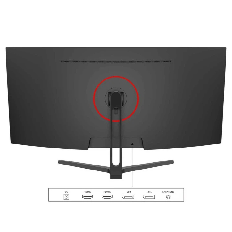 OptimX MT34J Ultrawide IPS Curved Gaming Monitor 34" QHD 3440x1440 Silver view 3