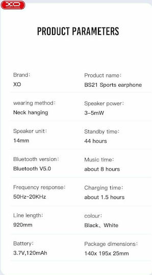 XO BS21 Earbud Bluetooth Handsfree Earphones with Sweat Resistance Black view 2