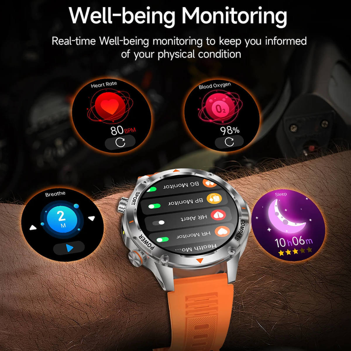 Smartwatch Microwear V65 Black Silicone view 9