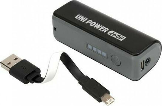 Lampa Uni-Power 2600mAh with USB-A Port Black view 1