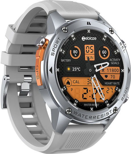 Zeblaze Stratos 2 Ultra Stainless Steel 52mm Waterproof Smartwatch with Heart Rate Monitor (Silver) view 5