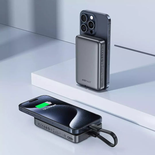 Acefast M10 MagSafe Power Bank 10000mAh 30W with 2 USB-C Ports Power Delivery Black view 7