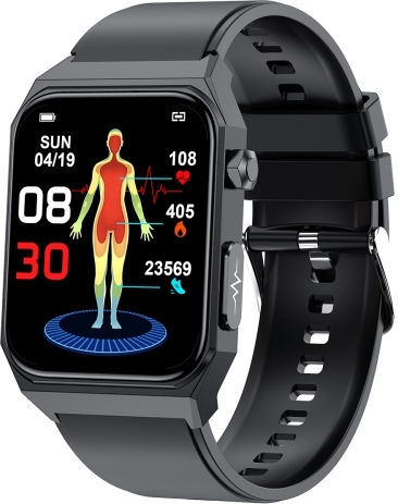 E530 1.91 Inch Ip68 Waterproof Silicone Band Smart Watch Supports Ecg Non-invasive Blood Sugar Black