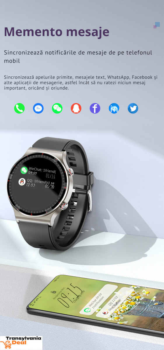 G08 Smartwatch with Heart Rate Monitor Silver view 4