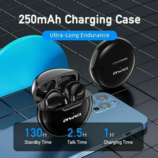 Awei T17 Earbud Bluetooth Handsfree Earphones with Charging Case Black view 3