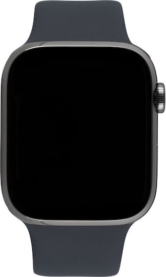 Apple Watch Series 9 Cellular Stainless Steel 45mm Waterproof with eSIM and Heart Rate Monitor (Graphite with Midnight Sport Band (M/L)) view 3