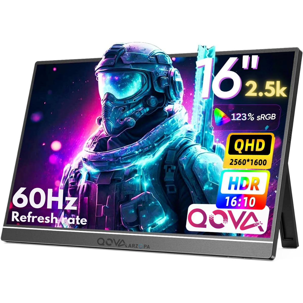 Qova Arzopa Z1RC IPS HDR Portable Monitor 16" QHD 2560x1600 Gray