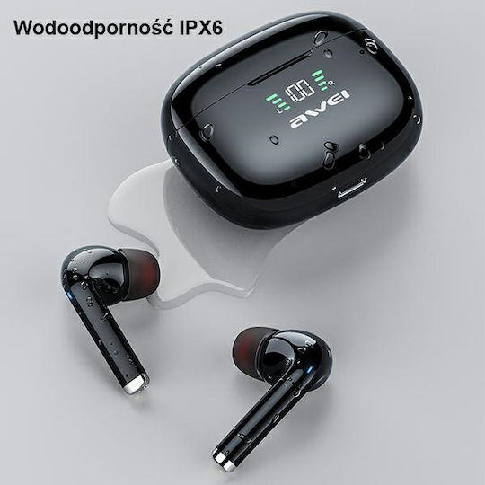 Awei TWS TA8 Earbud Bluetooth Handsfree Earphones with Charging Case Black vue 3