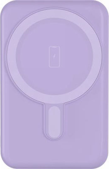 BigBen Connected MagSafe Power Bank 5000mAh 10W with USB-A Port and USB-C Port Purple view 1