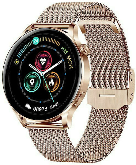 3Guys 3GW4643 45mm Smartwatch with Heart Rate Monitor (Rose Gold)