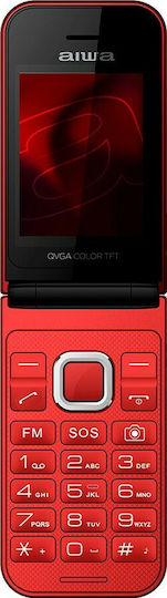 Aiwa FP-24 Dual SIM Mobile with Buttons Red view 2