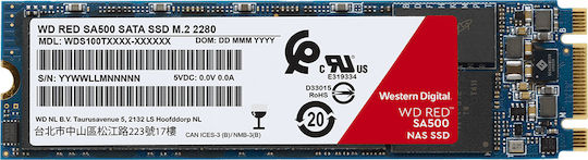 Western Digital Red SA500 SSD 1TB M.2 Type With SATA III Connection WDS100T1R0B Bulk view 2