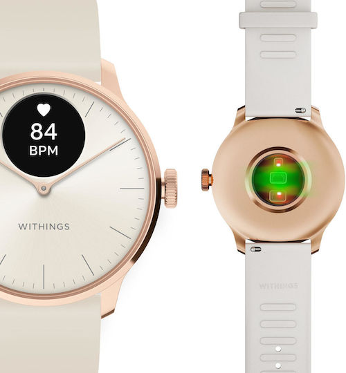 Withings ScanWatch Light Stainless Steel 37mm Waterproof with Heart Rate Monitor (Sand) vue 5