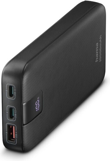 HAMA PD 10 Power Bank 10000mAh with USB-A Port and 2 USB-C Ports Power Delivery / Quick Charge 3.0 Anthracite