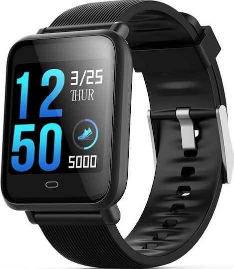 Quattro 9 Smartwatch Fitness Bracelet Heart Rate Monitor Steps Calories Message Notifications Ip67 Waterproof Black Color Spare Strap view 1