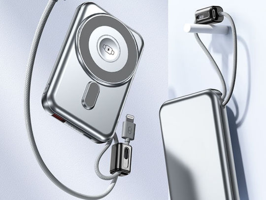 Power Bank 10000mAh 15W With USB-A Output Port And USB-C Output Port Quick Charge 3.0 Silver view 8