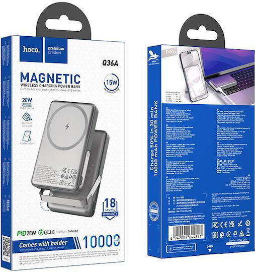 Hoco Q36A Power Bank 10000mAh 20W Gray view 3