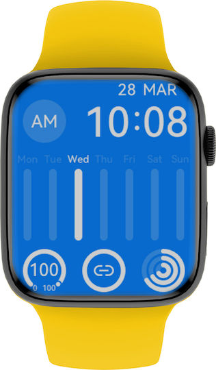 Daniel Klein DT8 Pro 45mm Smartwatch with Heart Rate Monitor (Yellow)