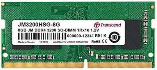 Transcend DDR4 with Module 1x8GB and Speed 3200 for Laptop JM3200HSG-8G
