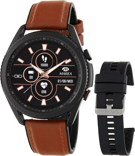 Marea Β57011 47mm Smartwatch with Heart Rate Monitor (Brown)