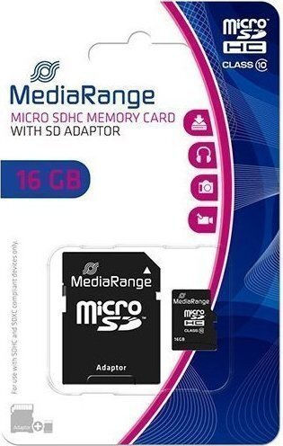 MediaRange MR958 microSDHC 16GB Class 10 A1 High Speed 80MB/s with Adapter view 2