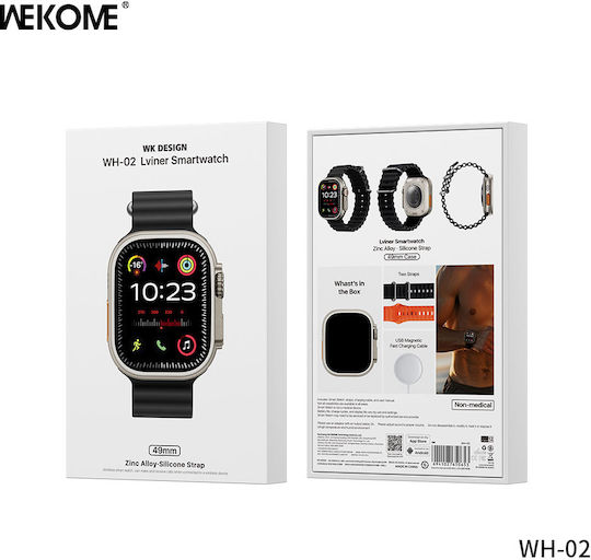 WK WH-02 Titanium Smartwatch with Heart Rate Monitor (Gold) vue 5
