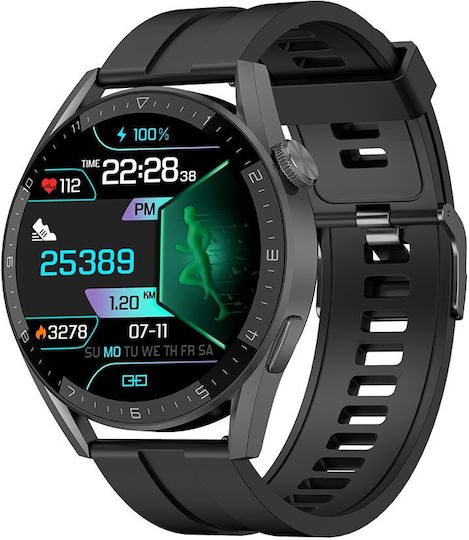 DT3 PRO Max Smartwatch with Heart Rate Monitor (Black)