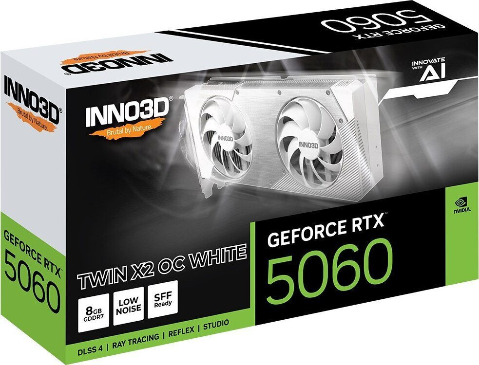 Inno 3D GeForce RTX 5060 8GB GDDR7 Twin X2 OC White Graphics Card N50602-08D7X-195070W view 5