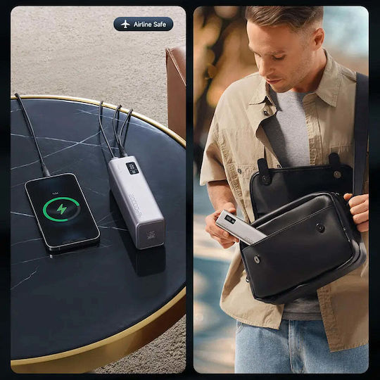 Cuktech CUKP200XGLGR Power Bank 20000mAh 100W with USB-A Port and 2 USB-C Ports Gray view 7