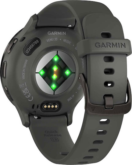 Garmin Venu 3S 41mm Waterproof Smartwatch with Heart Rate Monitor (Slate Stainless Steel Bezel with Pebble Gray Case and Silicone Band) view 6