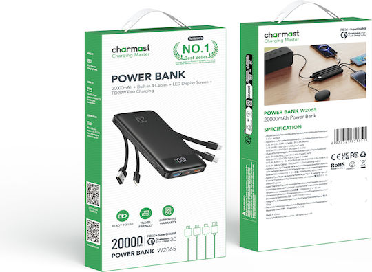 Charmast W2065 Power Bank 20000mAh with 2 USB-A Ports and USB-C Port Power Delivery / Quick Charge 3.0 Black view 9
