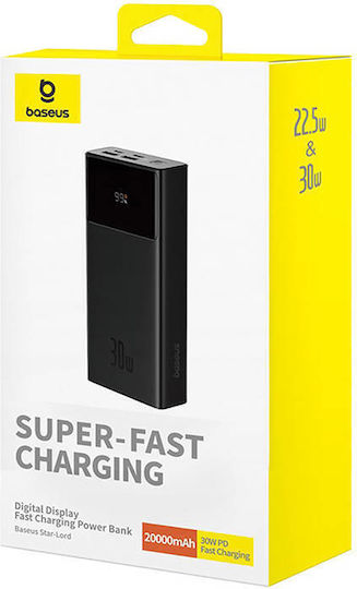 Baseus Star-Lord Power Bank 20000mAh 30W with 2 USB-A Ports and USB-C Port Power Delivery Black vue 5