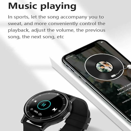 KL2 45mm Smartwatch with Heart Rate Monitor (Black) view 4