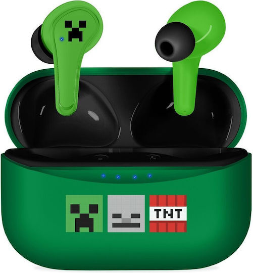 OTL Minecraft In-ear Bluetooth Handsfree Earphones with Charging Case Green Ansicht 2