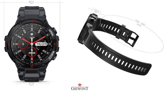 Giewont 430-1 Smartwatch with Heart Rate Monitor (Black) view 2