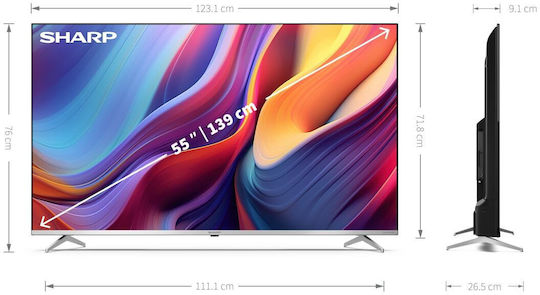 Sharp Smart Television 55" 4K UHD QLED 55GP6265E HDR (2024) view 9