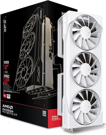 XFX Radeon RX 9070 XT 16GB GDDR6 Swift Gaming Triple Fan White Graphics Card