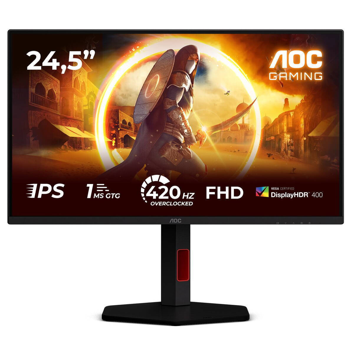 AOC 25G4KUR IPS HDR Gaming Monitor 24.5" FHD 1920x1080 400Hz with 1ms Response Time GTG