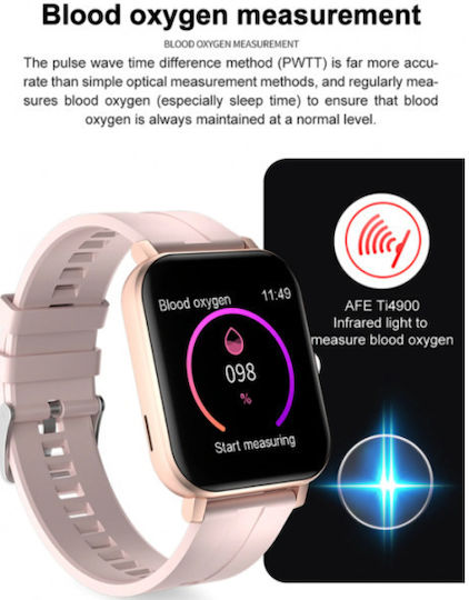 MC28 Smartwatch with Heart Rate Monitor (Pink Milanese) vista 4