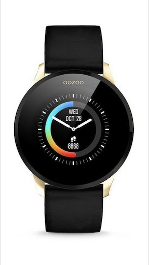 Oozoo Q00114 Stainless Steel 43mm Smartwatch with Heart Rate Monitor (Black / Gold) view 5