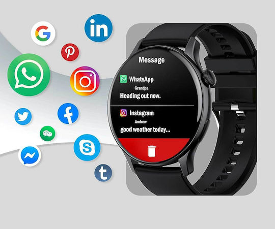 JANOLTY RLQA Smartwatch with Heart Rate Monitor (Black) view 7