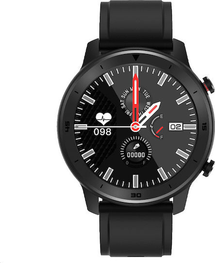 DAS.4 SQ12 Smartwatch with Heart Rate Monitor (Black Rubber)