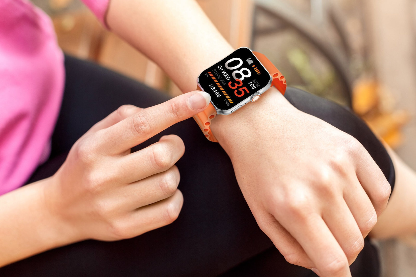 Kodak Sw-7210 Smartwatch with Heart Rate Monitor (Orange) view 6