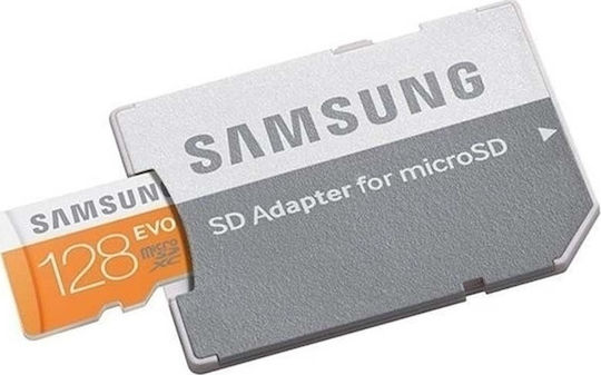 Samsung EVO microSDXC 128GB U1 UHS-I 48MB/s with Adapter view 1