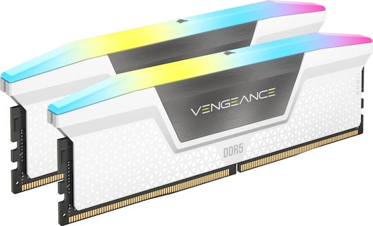 Corsair Vengeance RGB K2 DDR5 32GB RAM with 2x16GB Modules and Speed 5600 for Desktop CMH32GX5M2B5600C40W