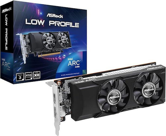 ASRock ARC A380 6GB GDDR6 Low Profile Graphics Card view 1