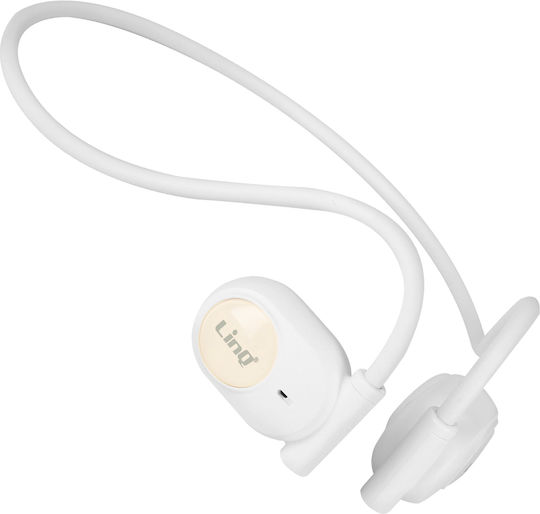 LinQ R208 Open Ear Bluetooth Handsfree Earphones with Sweat Resistance White view 1