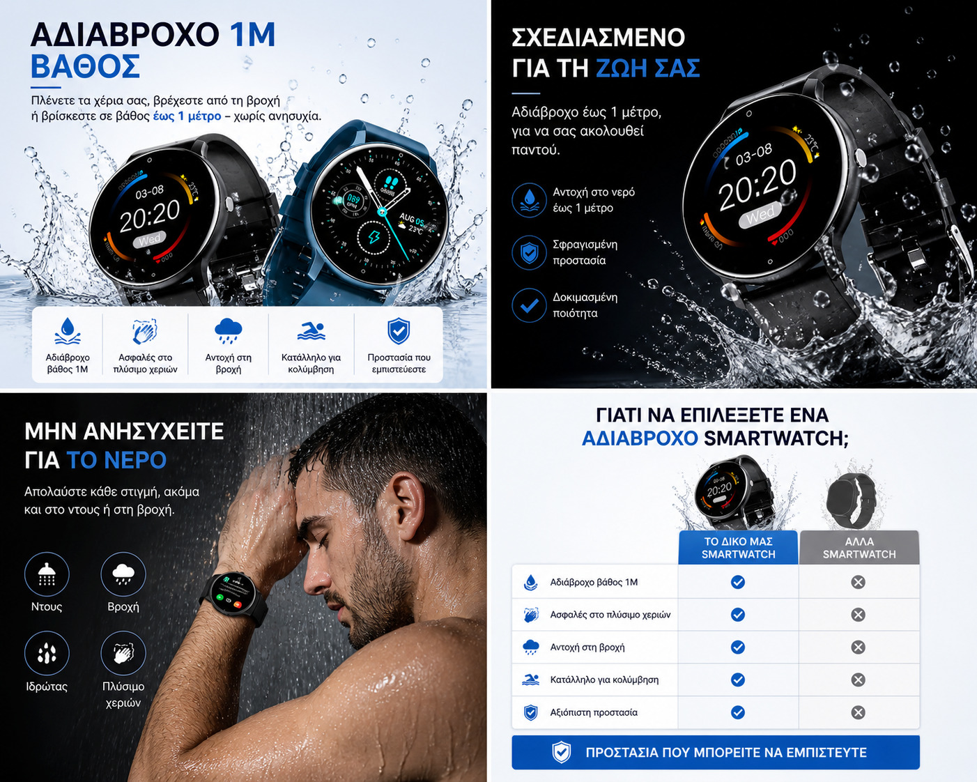 GF03 Aluminum Smartwatch with Heart Rate Monitor Black view 3