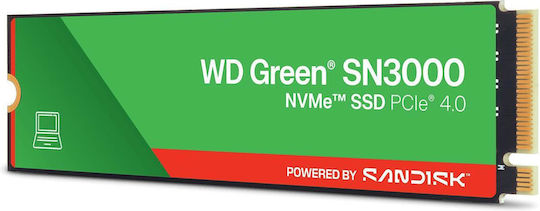 Western Digital Green SN3000 SSD 1TB M.2 Type with PCI Express 4.0 Connection WDS100T4G1E-00CPS0 Bulk